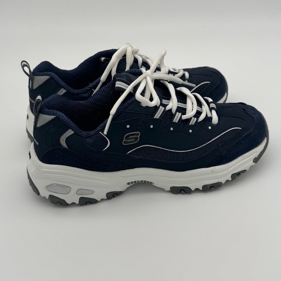 Skechers D’Lites Me Time Comfort Athletic Sneakers 11936 Navy White Womens 7.5 - Picture 4 of 11